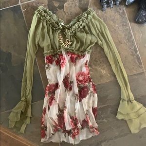 Off the shoulder sheer runway  dress  Size small